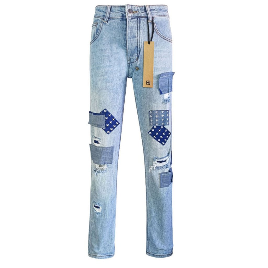 Ksubi Patchwork Blue Slim Fit Jeans